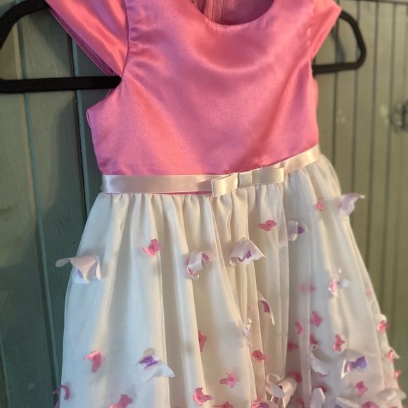 Purple Rose Little Girl's Butterfly Print Dress - Picture 3 of 6